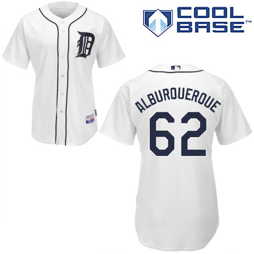 Al Alburquerque #62 MLB Jersey-Detroit Tigers Men's Authentic Home White Cool Base Baseball Jersey